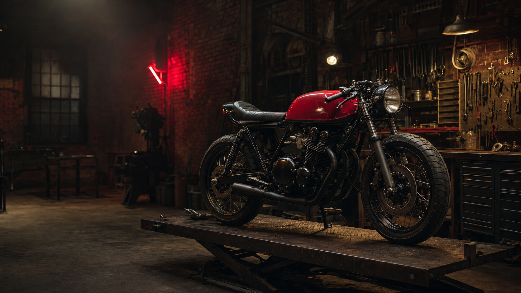 Motocykl w warsztacie